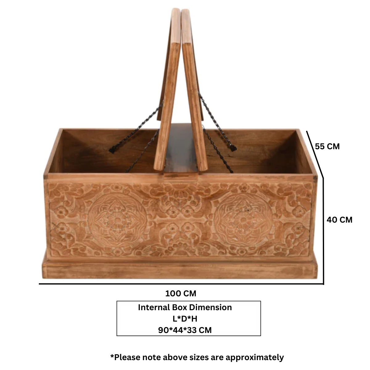 Artwork Mango Wood Coffee Table/Blanket Box