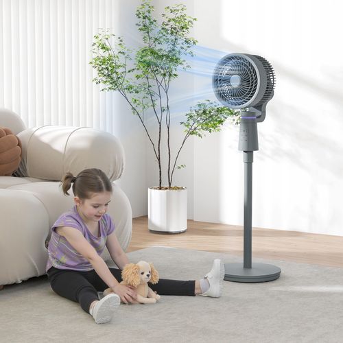 HOMCOM Pedestal Fan, Air Circulation Fan with Oscillating, Tilt