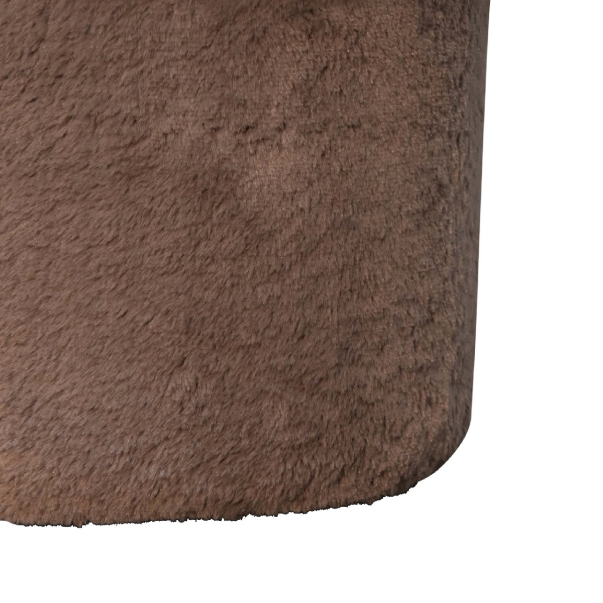 Artisan Furniture Solid Mango Wood Mocha Faux Fur Mushroom Footstool