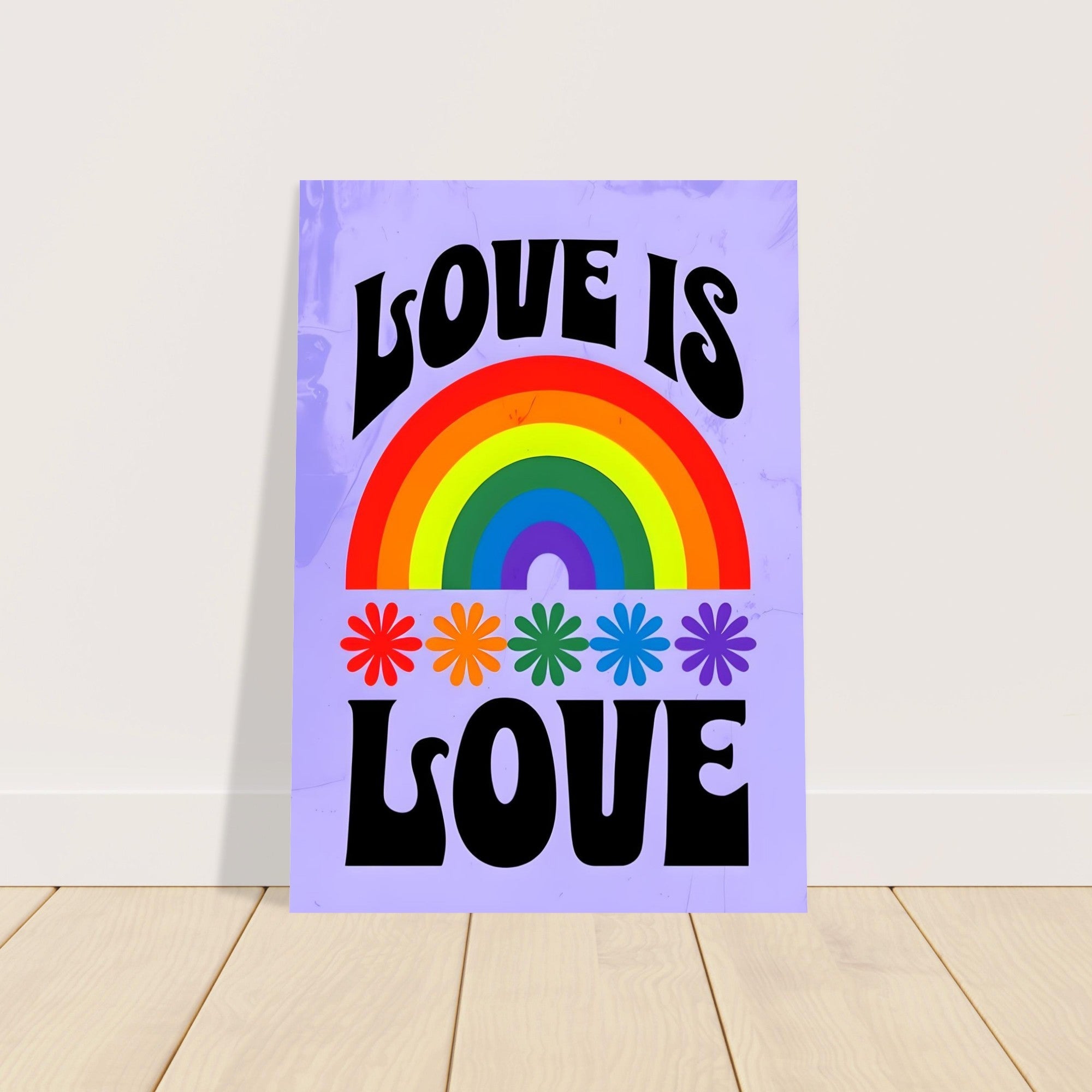 Love Is Love Rainbow Wall Art – Retro Pride Poster, 70s Style LGBTQ+ Equality Print