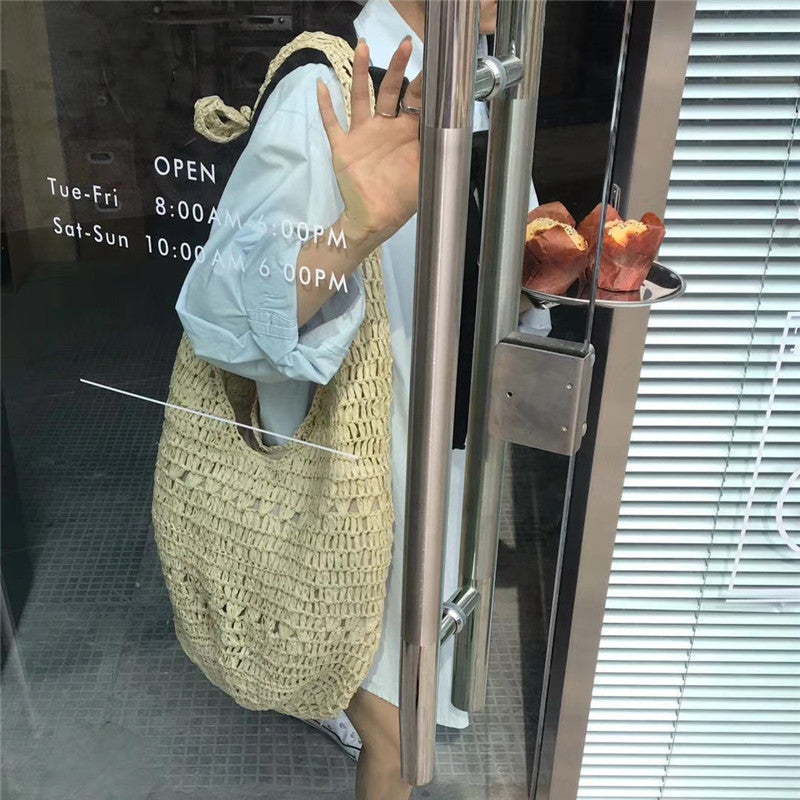 Single Handle Paper-string Woven Bag