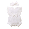 Infant And Toddler GirlsCandy-colored Lace Romper With Bib
