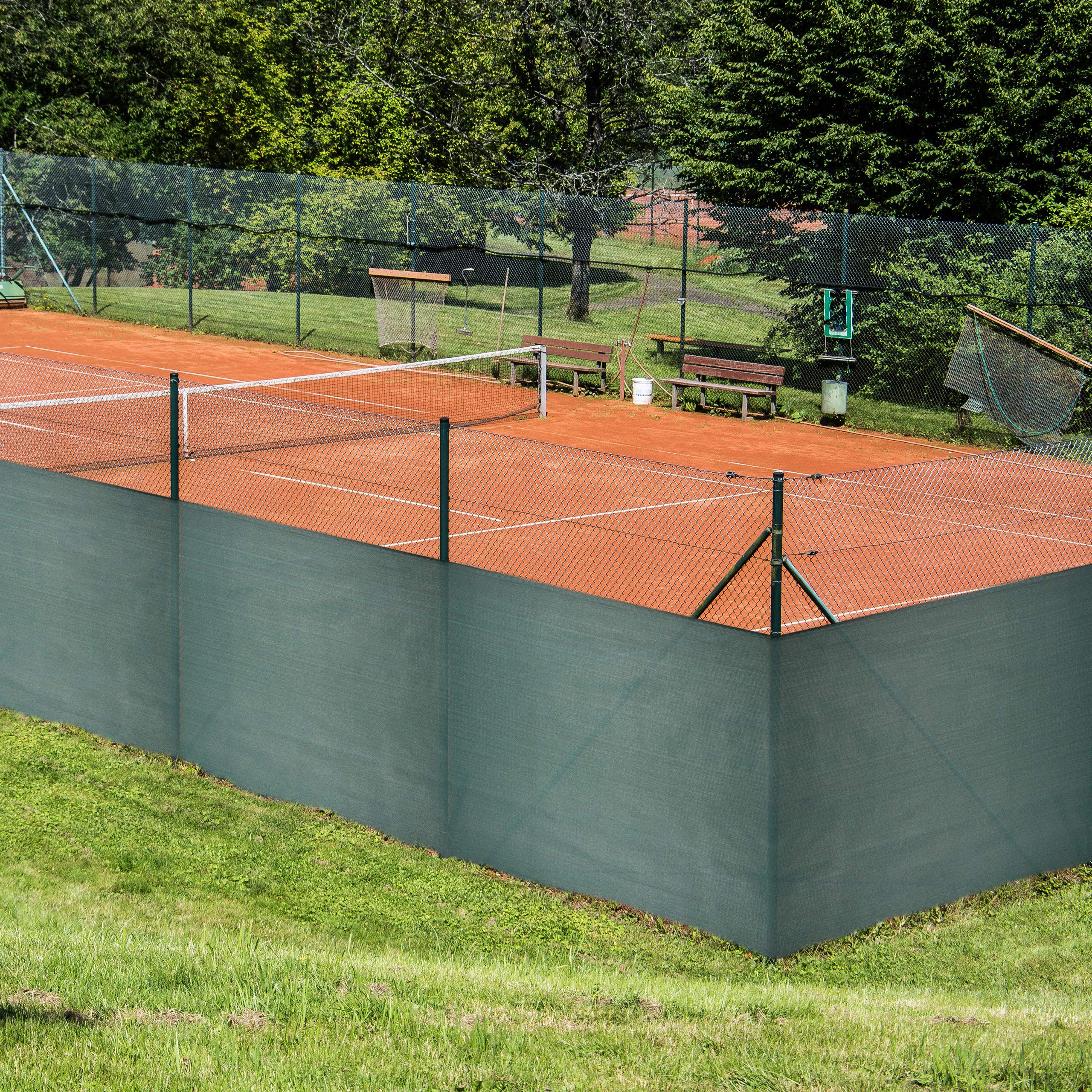 Relaxdays Fence Netting, Privacy Shield For Fences & Railing, HDPE Net, UV-resistant, Weatherproof, 1.8 x 25 m, Green