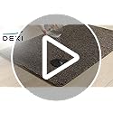DEXI Dirt Trapper Door Mat Indoor, Non-slip Doormats Inside, Machine Washable, Super Absorbent Entrance Mats Soft Floor Carpet Rug, 50 x 80 cm, Black-Grey