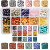 Crystal Beads for Jewellery Making - 15 Colour Natural Gemstone Chips for DIY Jewellery Making Kits and Crafts