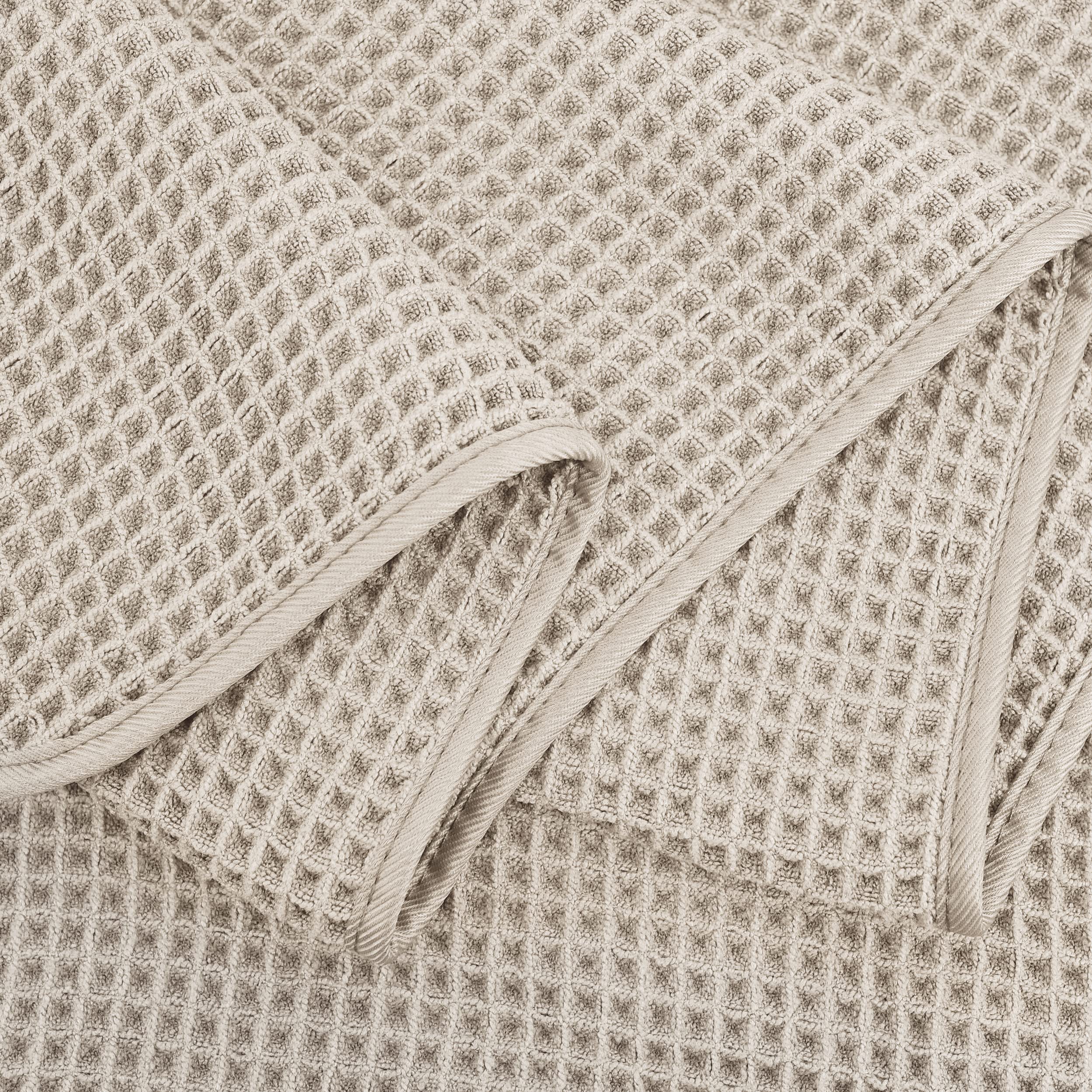 POLYTE Microfibre Oversize Quick Dry Lint Free Bath Towel, 152 x 76 cm, 4 Pack (Beige, Waffle Weave)