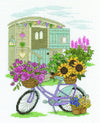 DMC "Flowery Bicycle" 14 Count Cross Stitch Kit, Pack of 1, Multi Colour