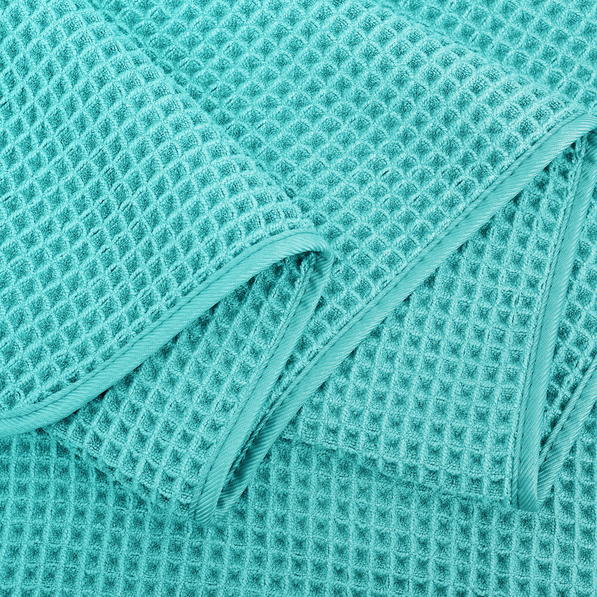 POLYTE Microfibre Oversize Quick Dry Lint Free Bath Towel, 152 x 76 cm, 4 Pack (Aqua, Waffle Weave)