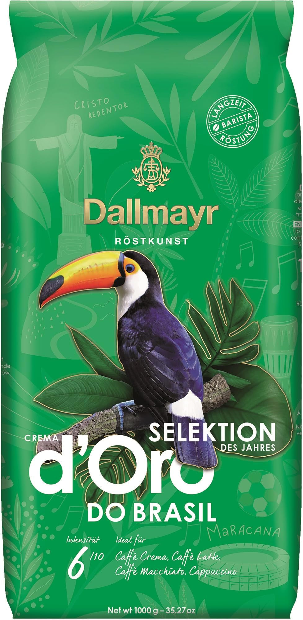 Dallmayr Crema D 'Oro Brasilien Selection Coffee Beans Bag 1000g