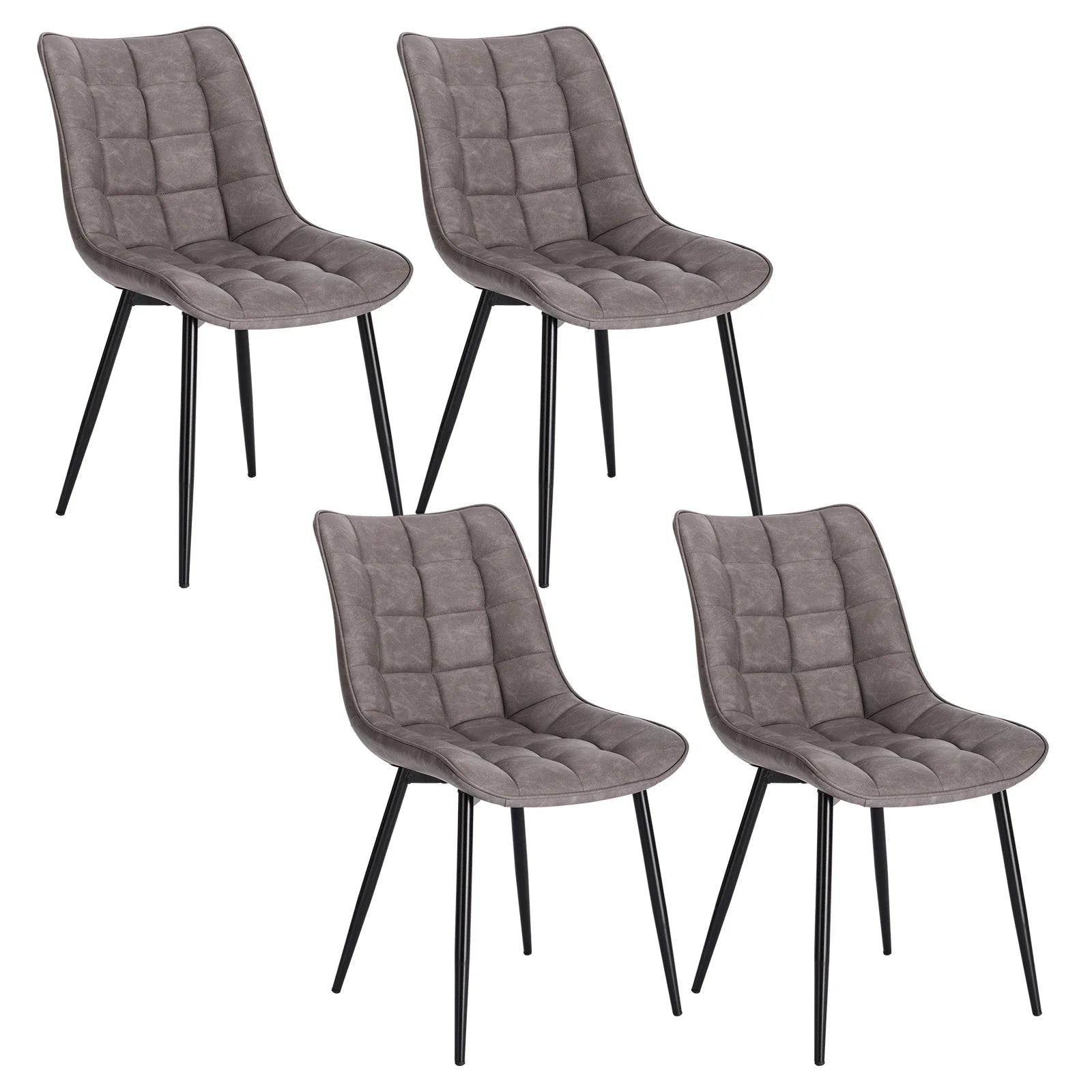 4PCs/Set Faux Leather/Fabric/Velvet/Linen Kitchen Chair  Dining Chairs Stable Metal Legs Upholstered Seat Kitchen Furniture