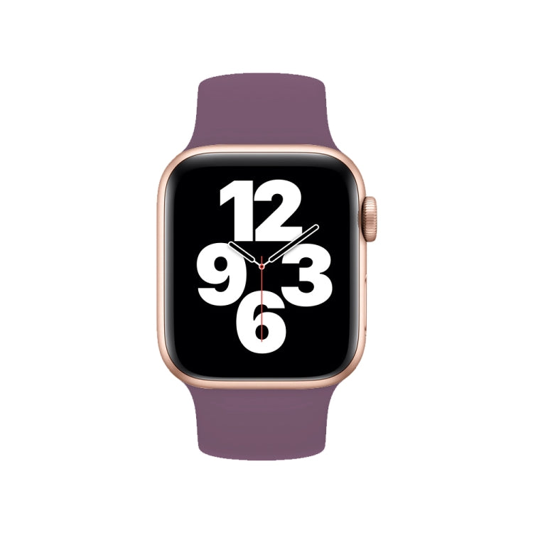 For Apple Watch Series 10 42mm / 9&8&7 41mm / SE 3&SE 2&6&SE&5&4 40mm / 3&2&1 38mm Solid Color Elastic Silicone Watch Band, Size:S 130mm