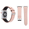 For Apple Watch Series 10 42mm / 9&8&7 41mm / SE 3&SE 2&6&SE&5&4 40mm / 3&2&1 38mm Simple Fashion Genuine Leather Hole Pattern Watch Band, 38mm