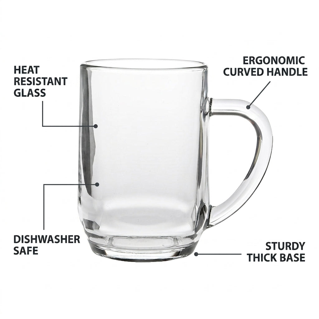 Heritage Glass Tankards - 0.27Ltr - Set of 6