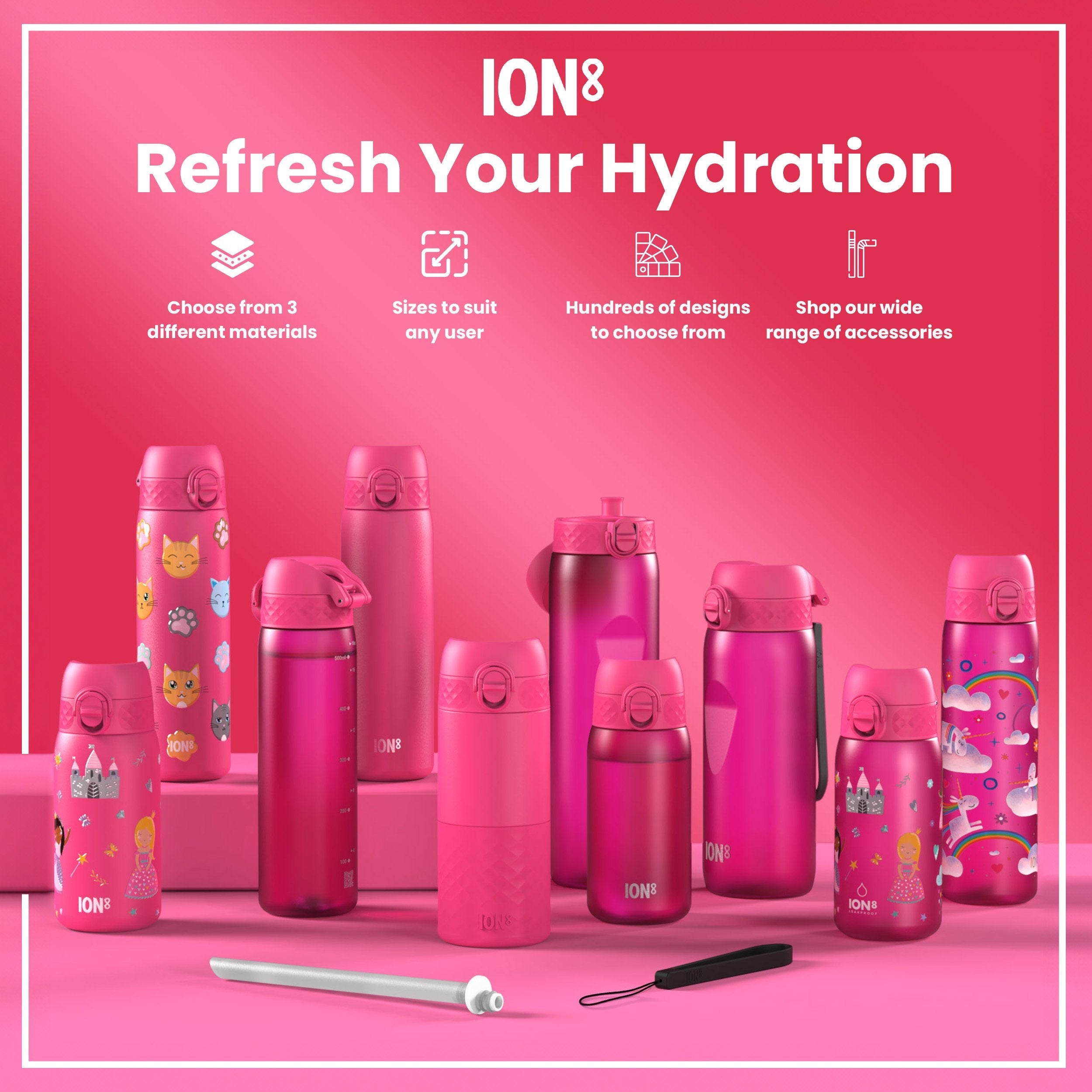 Leak Proof Thermal Steel Water Bottle, Insulated, Princess, 320ml (11oz)