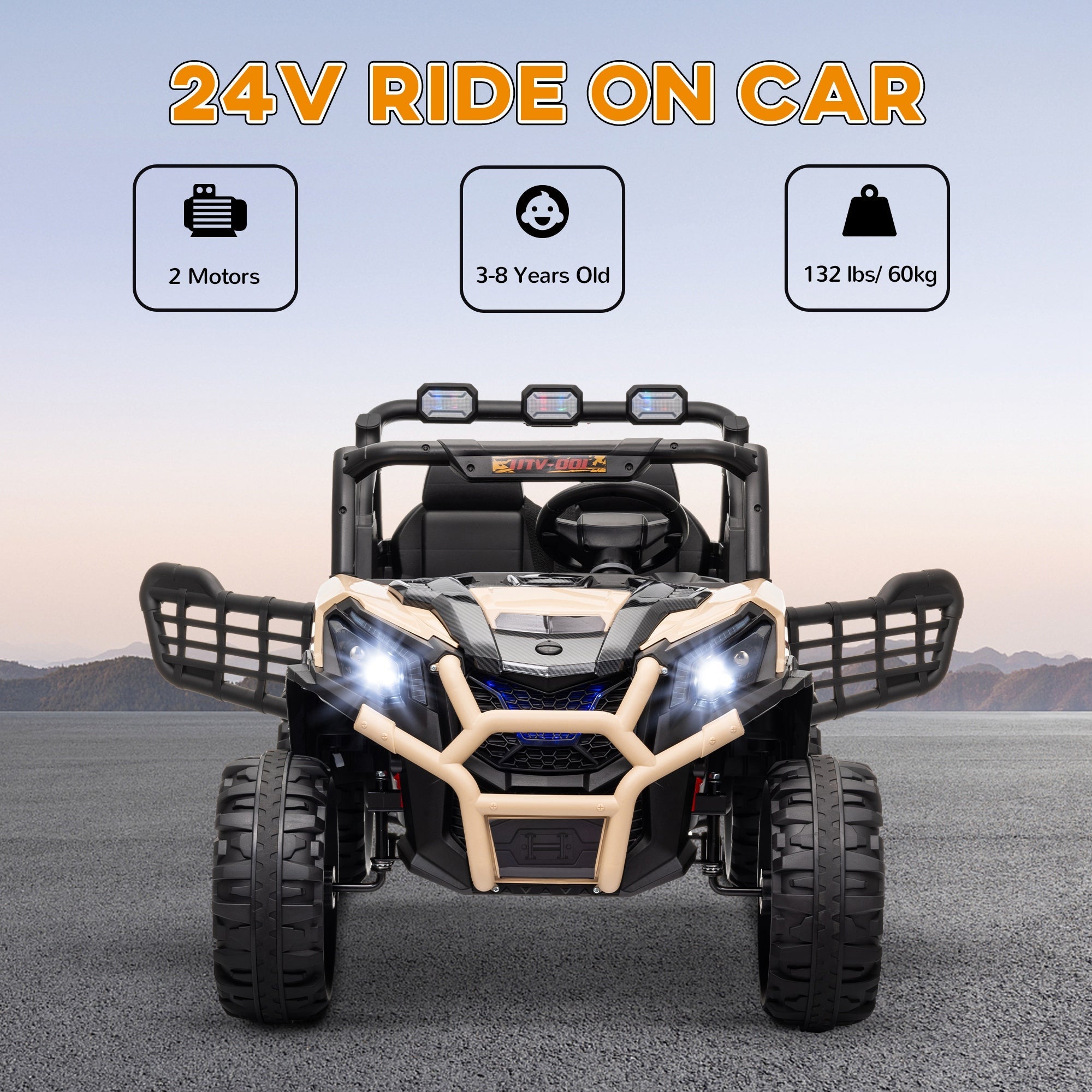 AIYAPLAY 2 Seater 24V Kids Electric Car w/ Remote Control