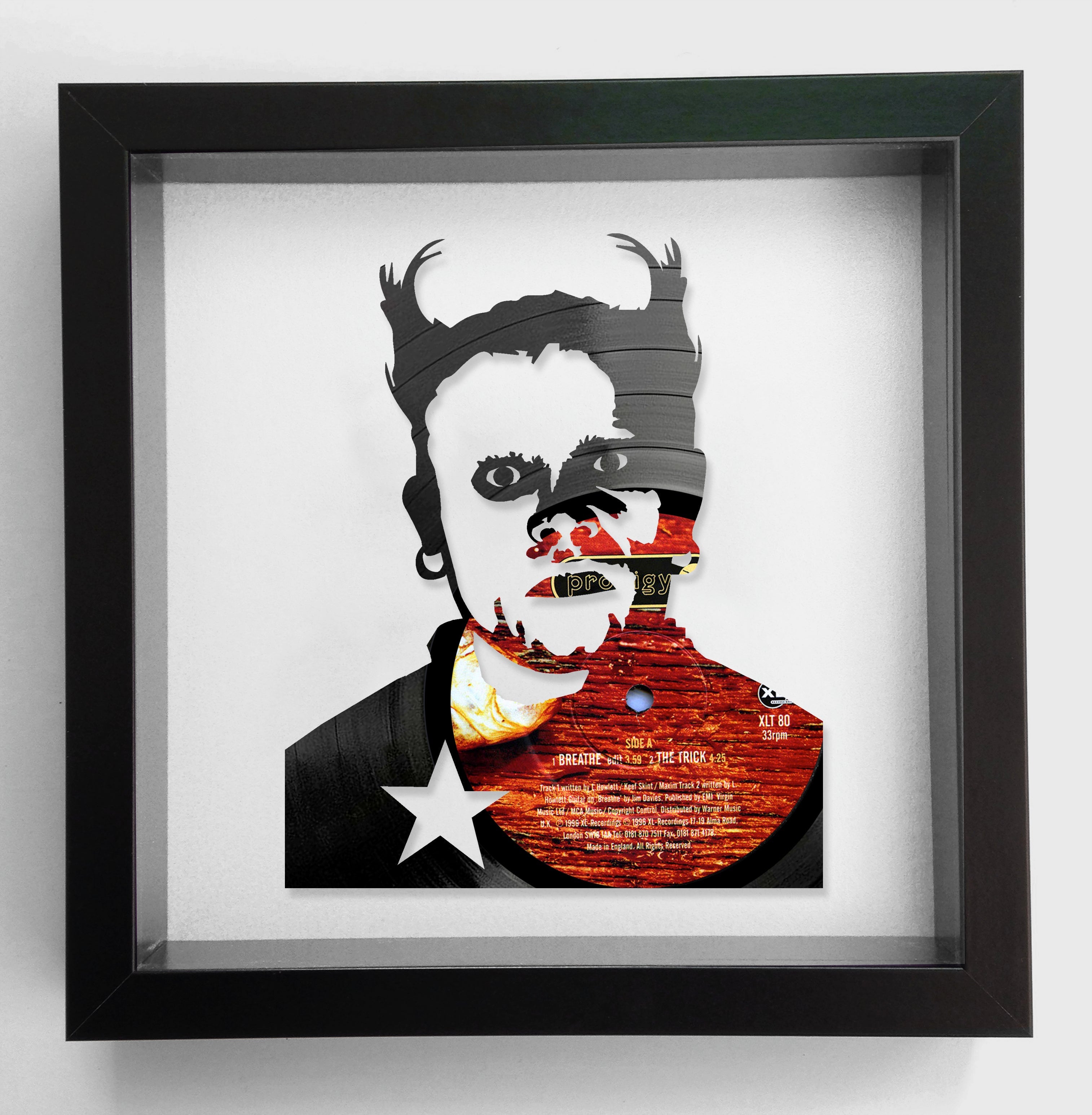 Keith Flint of The Prodigy - Firestarter Framed Original Vinyl Record Art 1996