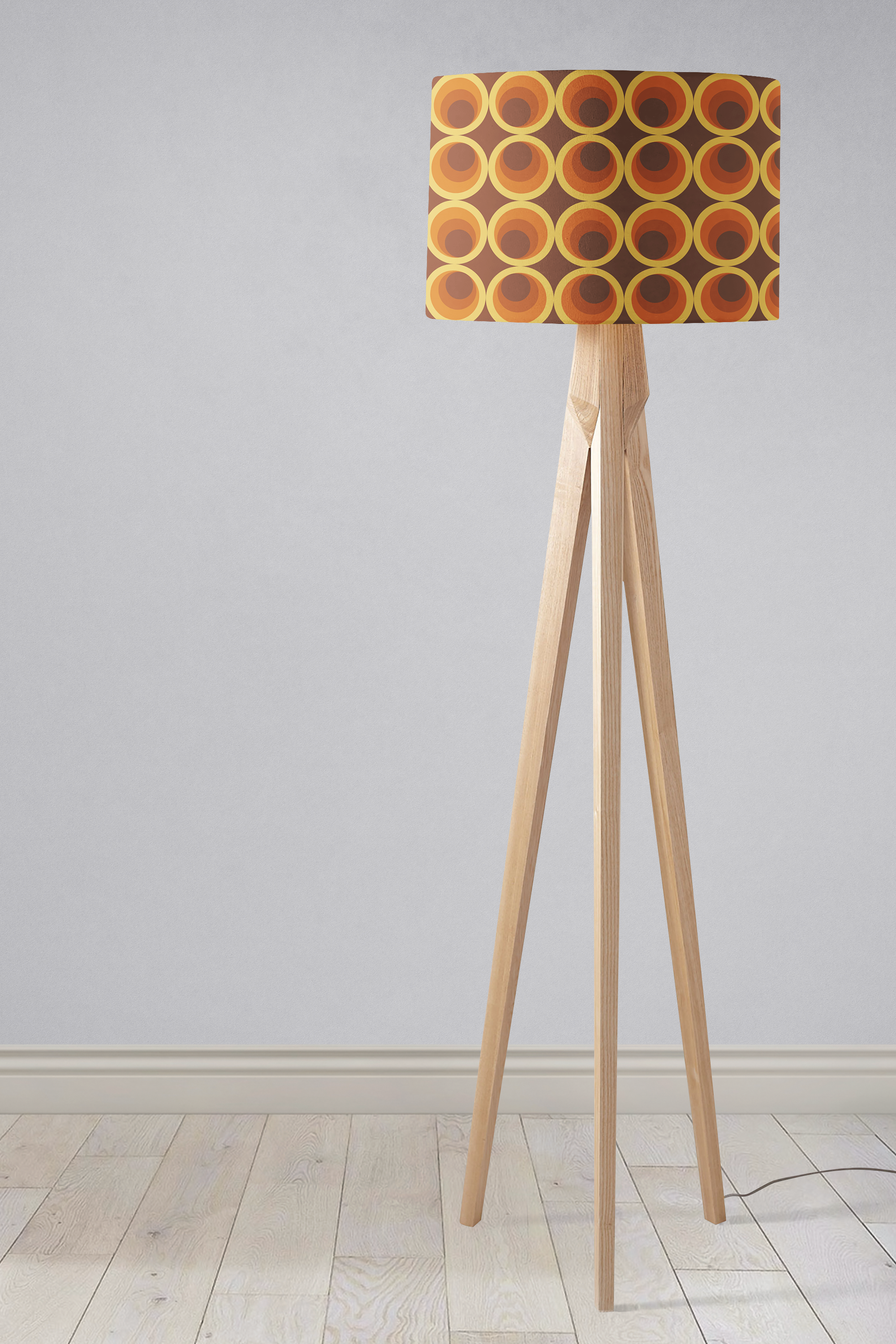 Dark Brown Retro 1970's Design Lampshade, Ceiling or Table Lamp Shade