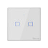 Sonoff T2 Touch 86mm Tempered Glass Panel Wall Switch Smart Home Light Touch Switch, Compatible with Alexa and Google Home, AC 100V-240V, UK Plug, 86mm/ 2 UK Plug