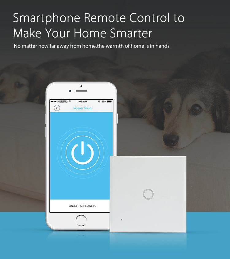 NEO NAS-SC01W Wireless WiFi EU Smart Light Control Switch 1Gang, 1 Gang