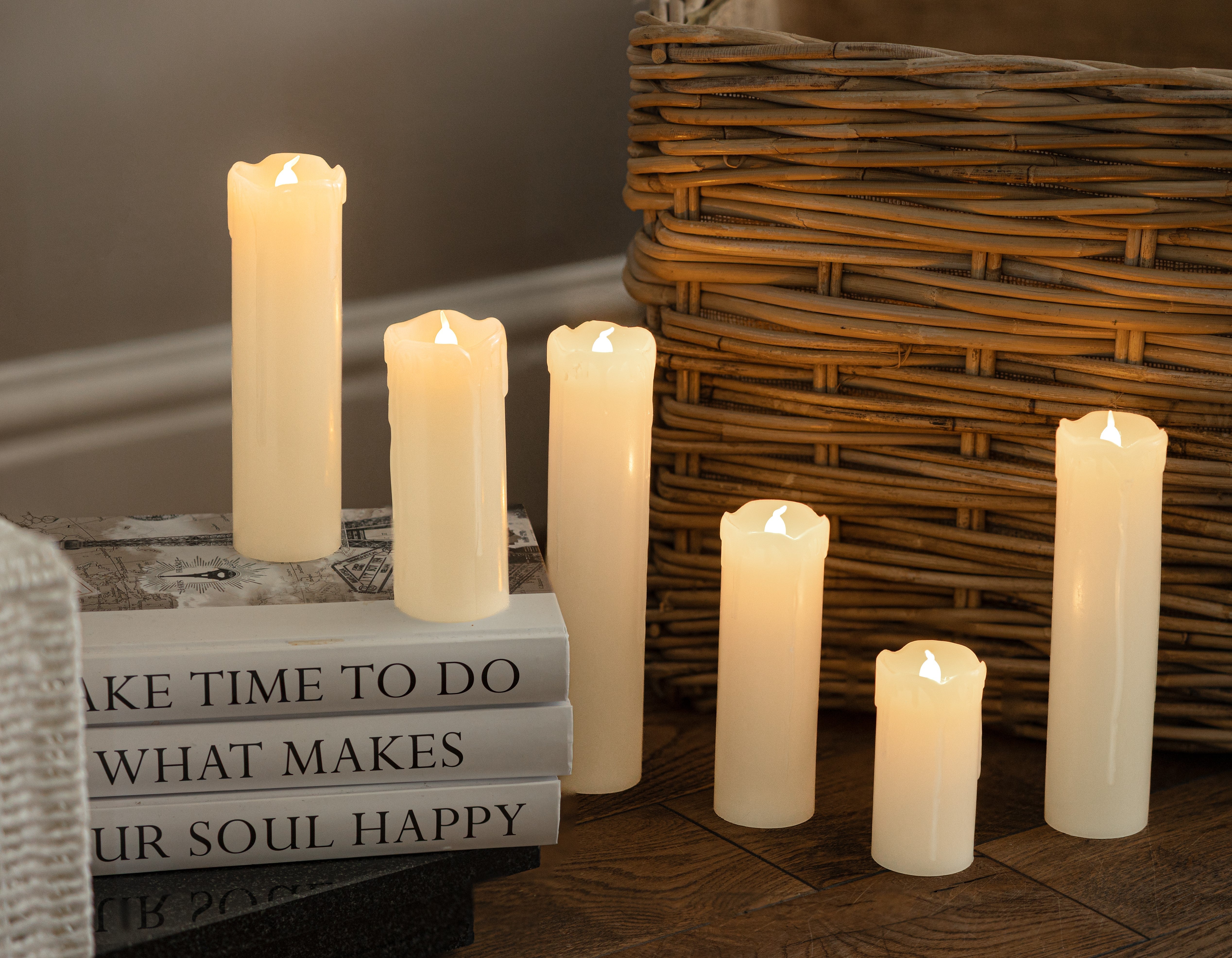 6pc Flameless LED Pillar Candles
