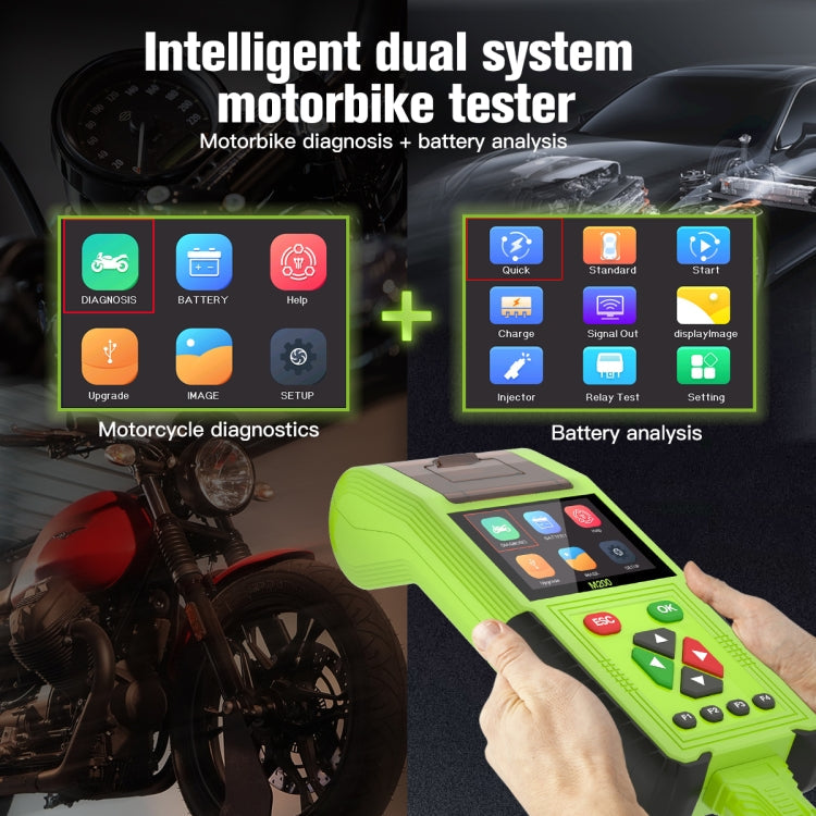 JDiag M200 8V-30V OBD Motorcycles Diagnostic Instrument with Data Printing, Full Version, M200 Full Version