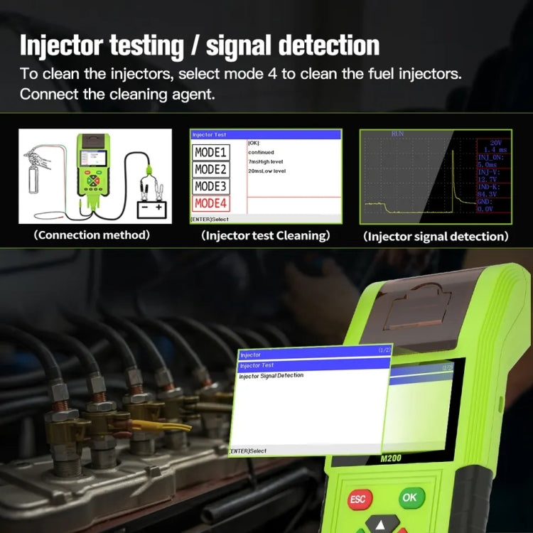 JDiag M200 8V-30V OBD Motorcycles Diagnostic Instrument with Data Printing, Full Version, M200 Full Version
