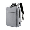 POFOKO Large-capacity Waterproof Oxford Cloth Business Casual Backpack with External USB Charging Design for 15.6 inch Laptops (Grey)