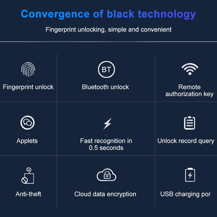 T21FB Micro USB Charging Zinc Alloy Smart Fingerprint + Bluetooth Single Open Drawer Lock File Cabinet Lock, Single Open Fingerprint + Bluetooth