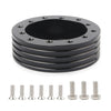 Car Hub for 6-Hole to 3-Hole Steering Wheel Adapter Boss Kit Steering Wheel Spacer Bolts, Adapter (Black)