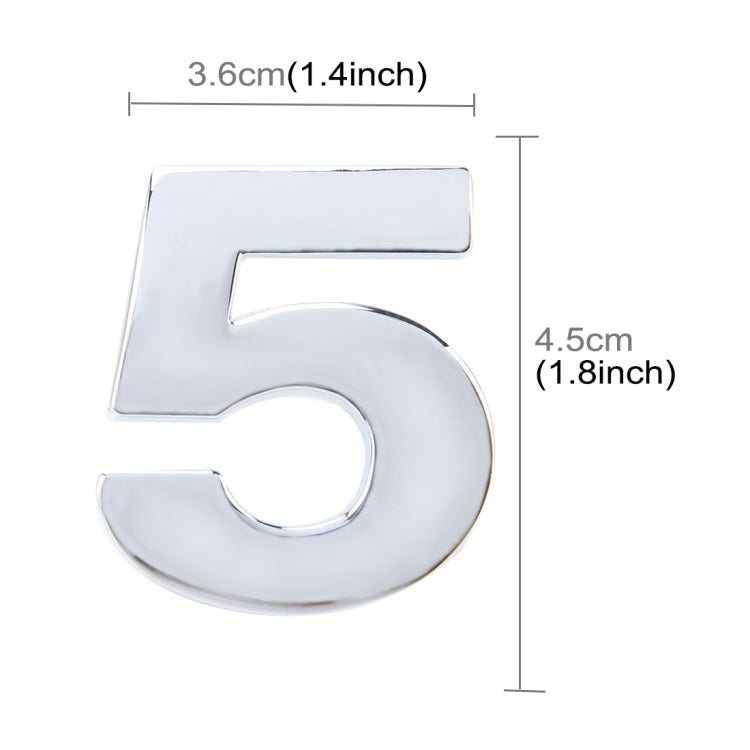 Car Vehicle Badge Emblem 3D Number One Self-adhesive Sticker Decal, Size: 3.6*4.5*0.5cm, 5, 6, 7, 8, 1, 2, 3, 4