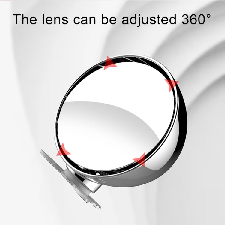 3R-044 Auxiliary Rear View Mirror Car Adjustable Blind Spot Mirror Wide Angle Auxiliary Rear View Side Mirror, 3R-044 (Black), 3R-044 (Silver), 3R-044 (White)