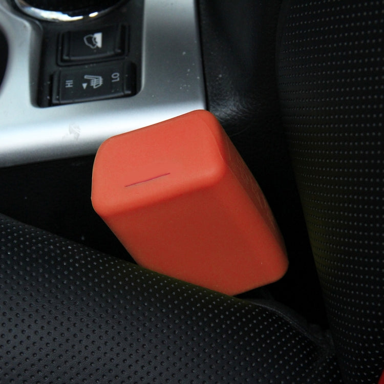 Safe Rubber Car Seat Belt Clips Locking Buckles Protective Cover, Black, Orange, Green, Blue, Red
