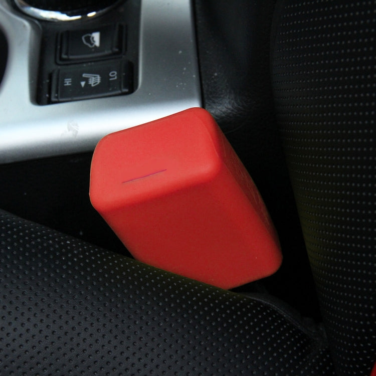 Safe Rubber Car Seat Belt Clips Locking Buckles Protective Cover, Black, Orange, Green, Blue, Red