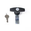 T Shape Handle Paddle Entry Door Latch & Keys Tool Box Lock for Trailer / Yacht / Truck, T Shape Handle (Black)