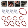 4x22mm Car Swirl Flap Air Intake Aluminum Gasket Remove Repair Kit, 22mm(Silver)