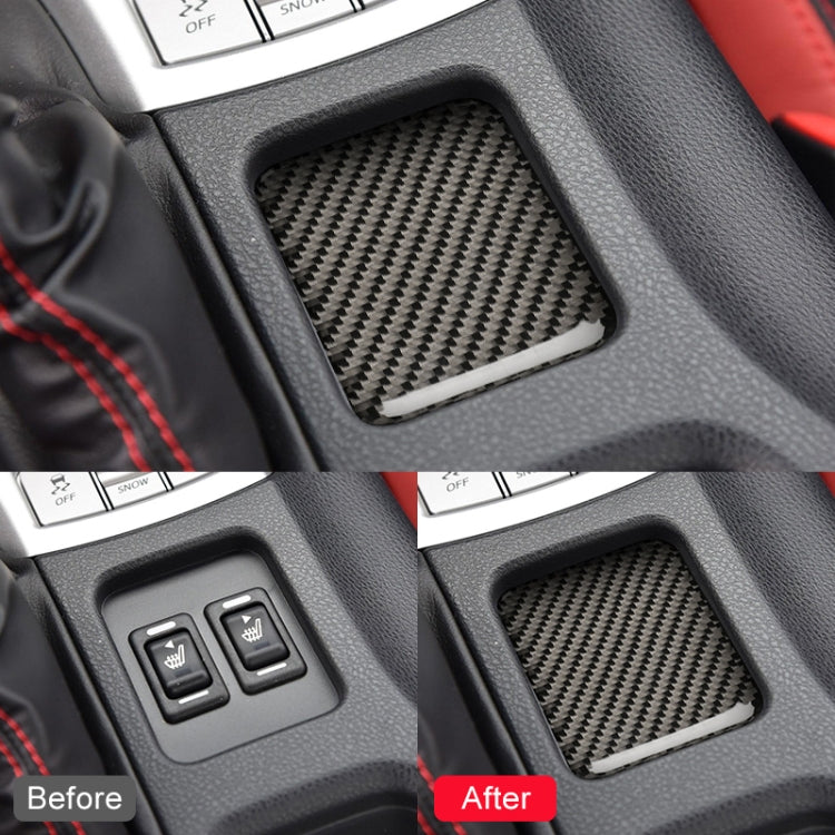 Car Carbon Fiber Seat Heating Panel Decorative Sticker for Subaru BRZ / Toyota 86 2013-2019, Left and Right Drive Universal without Hole, Seat Heating Panel