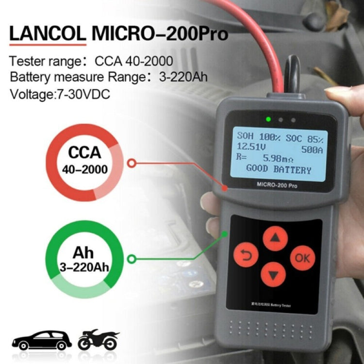 MICRO-200 PRO Car Battery Tester Battery Internal Resistance Life Analyzer, Asia Pacific Version, MICRO-200 PRO, Asia Pacific