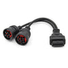 J1708 J1939 6Pin 9Pin to OBD2 16Pin Female Car Diagnostic Adapter Cable, 6Pin 9Pin to OBD2