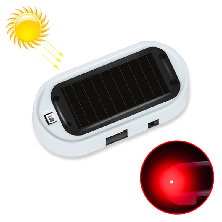 Car Solar Energy Anti-theft Device LED Warning Light, Red, Blue