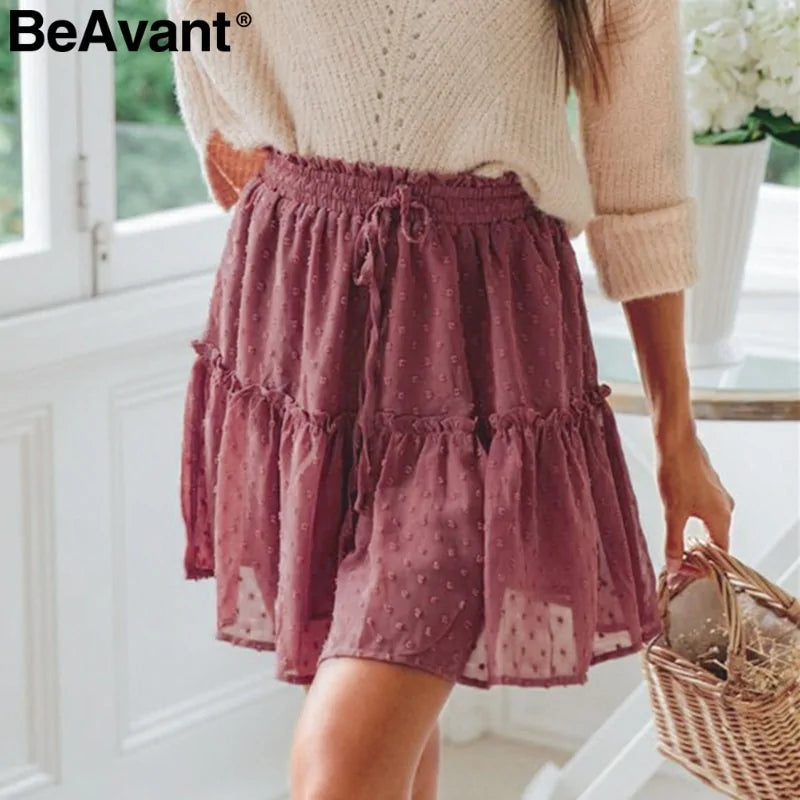 Boho Ruffle Skirt for Women - Free-Spirited Design with Flowing Fabric and Playful Movement