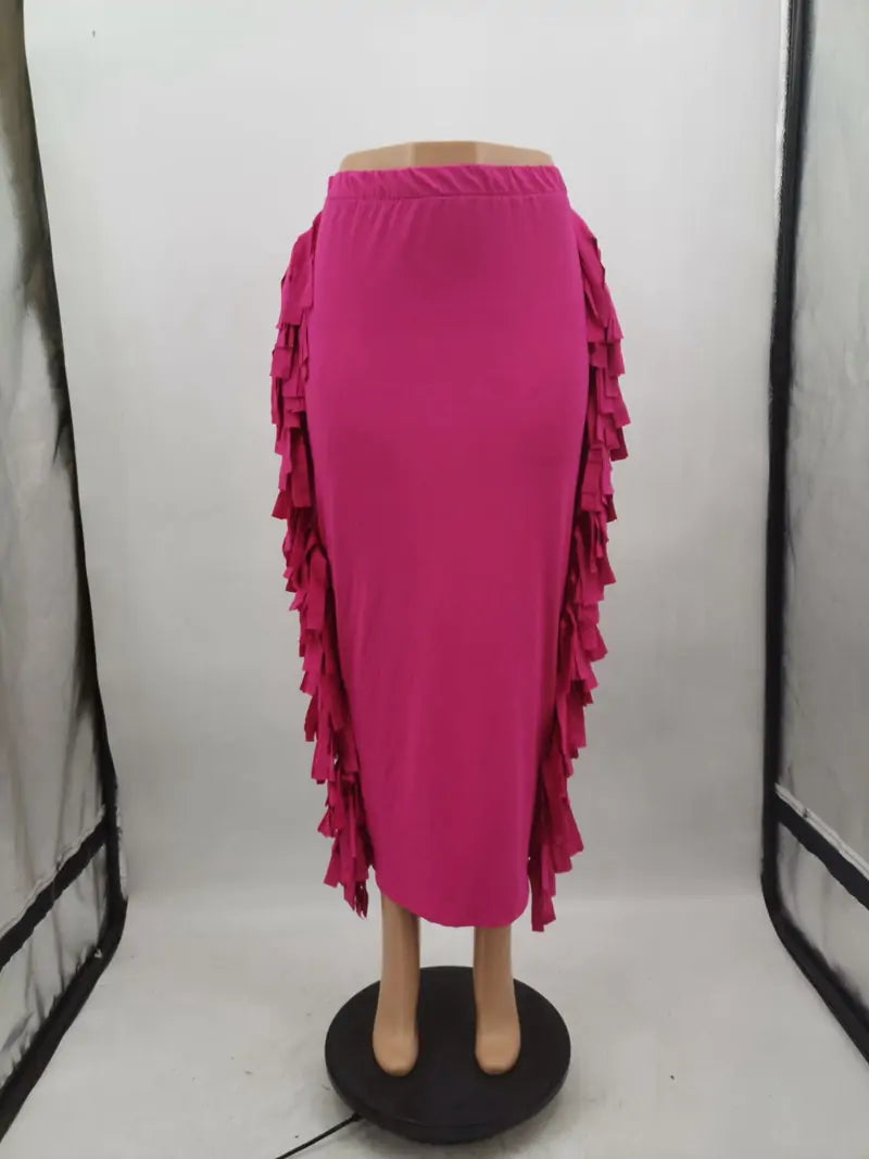 Elegant Women's Tassel Maxi Skirt - Lightweight Bohemian Style for Day or Night