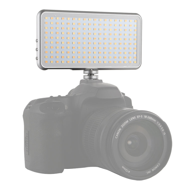 LED011S Pocket 180 LEDs Professional Vlogging Photography Video & Photo Studio Light with OLED Display & Cold Shoe Adapter Mount for Canon / Nikon DSLR Cameras, 180 LED