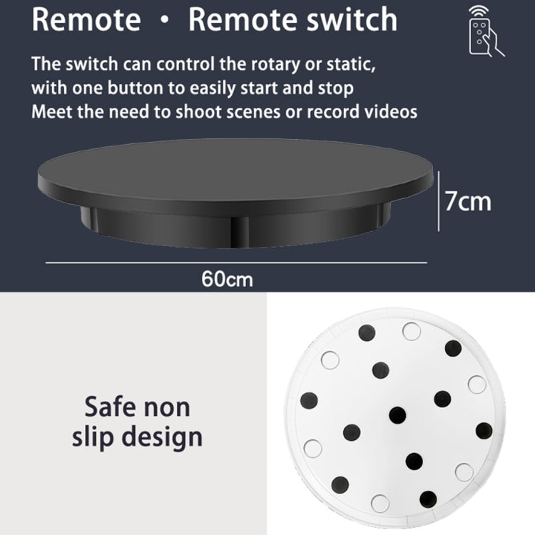 60cm Electric Rotating Display Stand Props Turntable, Load: 100kg, Plug-in Power, EU Plug, 60cm, EU Plug