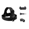 Adjustable Head Strap with Phone Clamp & Mounts for GoPro, Xiaoyi & Action Cameras (Black)