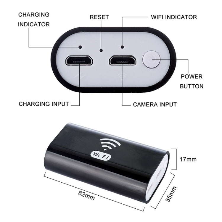 F99 HD Mobile Phone Endoscope, 8mm Waterproof Pipe Endoscope, Wifi Version, Hardwire, Length: 10m, Length: 10m