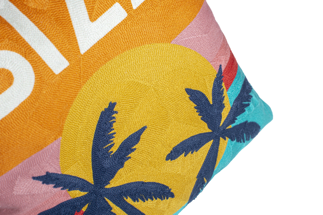 Ibiza Colourful Needlepoint Pillow