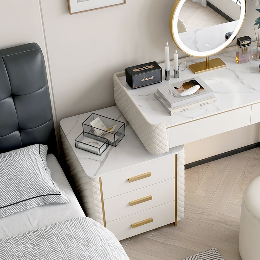 Duran Dressing Table With LED Mirror, Cream