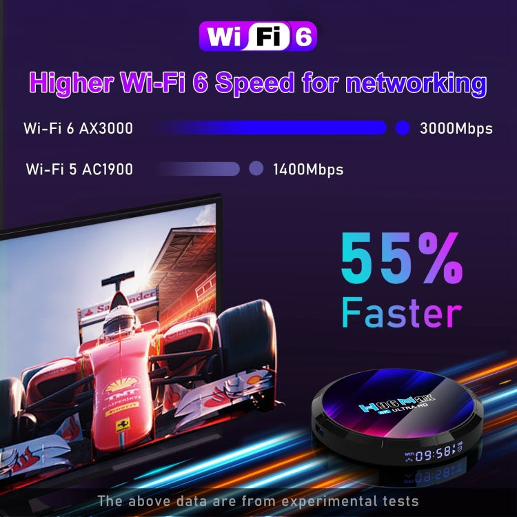 H96 Max 8K RK3528 4GB+64GB UK Plug Ultra HD Smart TV Box Android 13.0 Media Player with Remote Control, Quad-Core,
