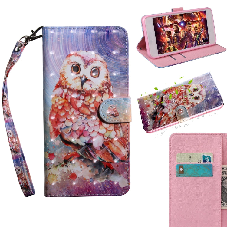3D Painting Pattern Coloured Drawing Horizontal Flip TPU + PU Leather Case with Holder & Card Slots & Wallet, For Galaxy J8 2018, For Galaxy S10