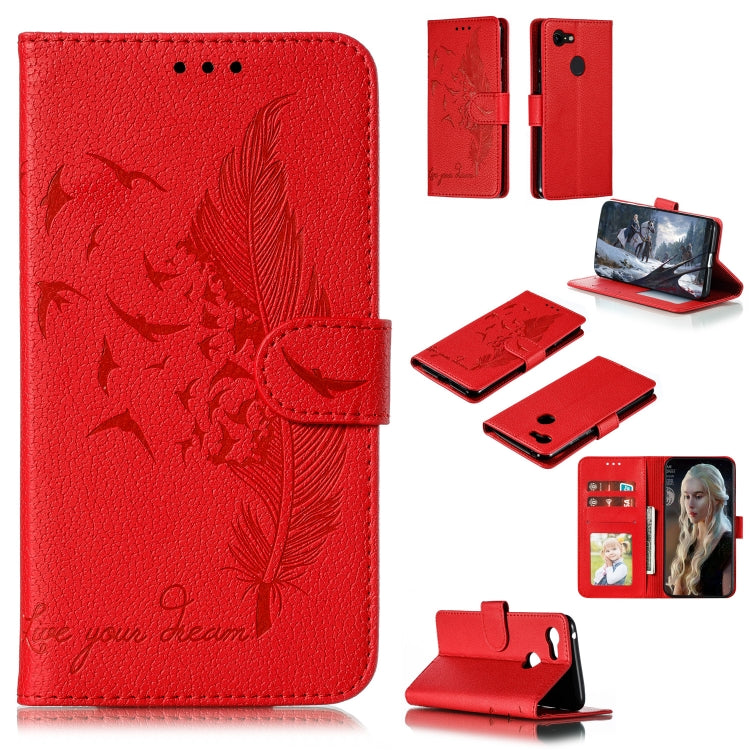 Feather Pattern Litchi Texture Horizontal Flip Leather Case with Wallet & Holder & Card Slots, For Google Pixel 3 XL, For Google Pixel 4XL, For Google Pixel 3, For Google Pixel 3a